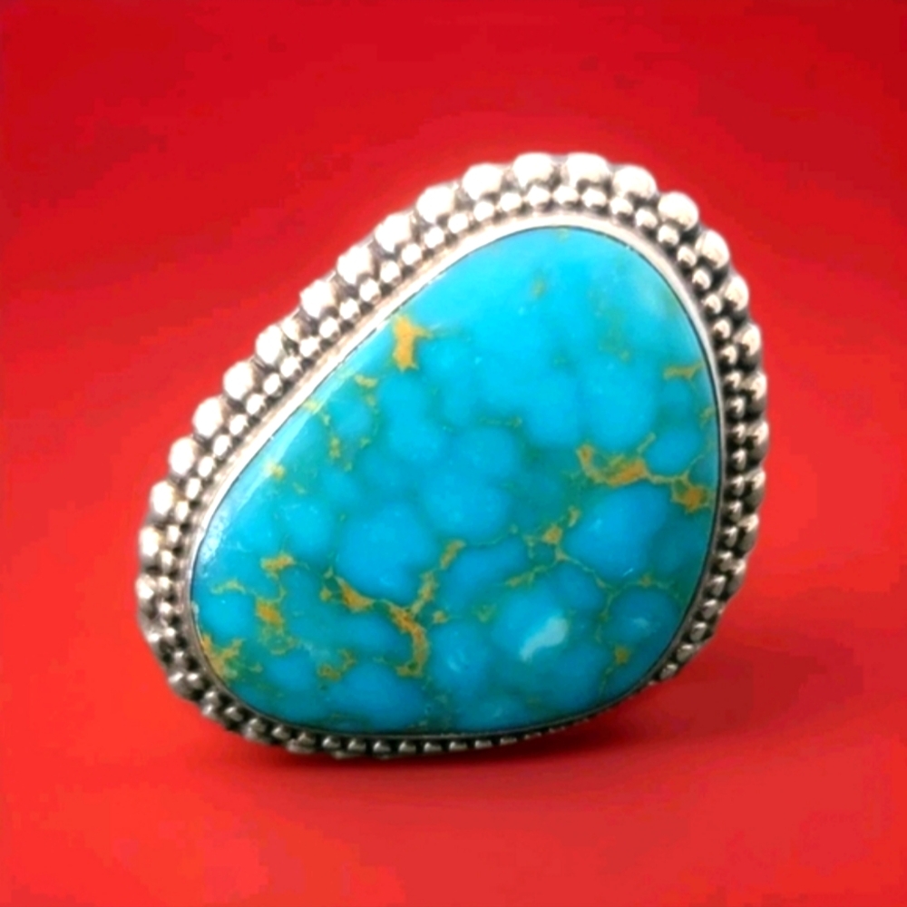 Navajo Elgin Tom Turquoise Ring Adjustable